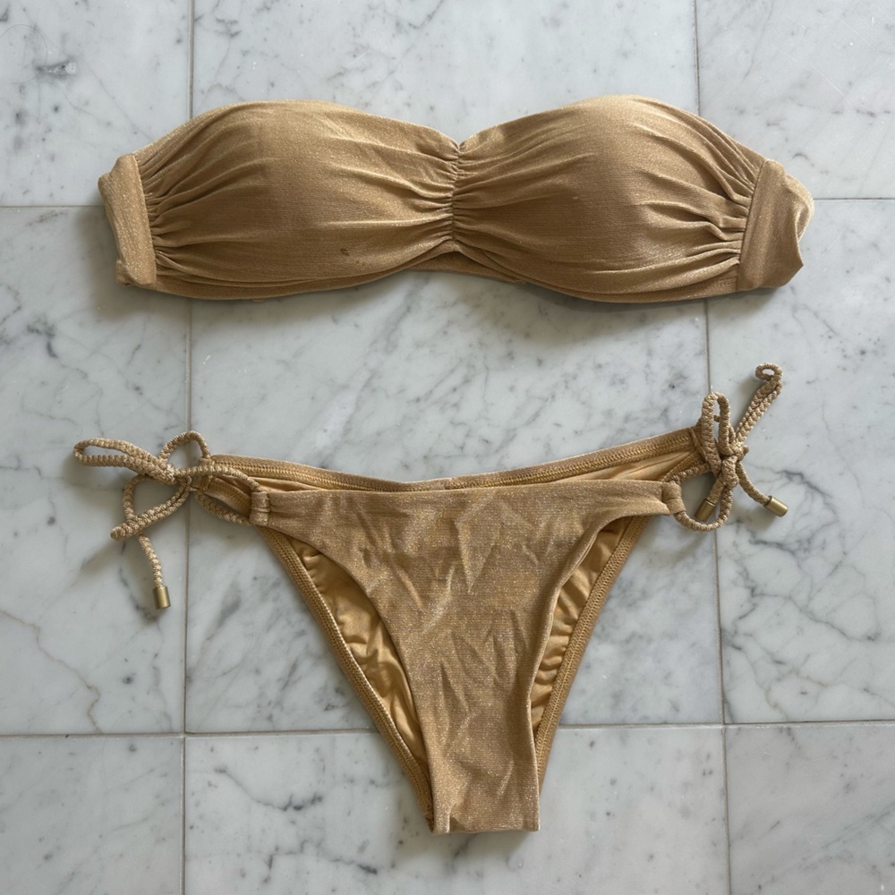 VITAMIN A | Golden Glow Strapless Bikini set
